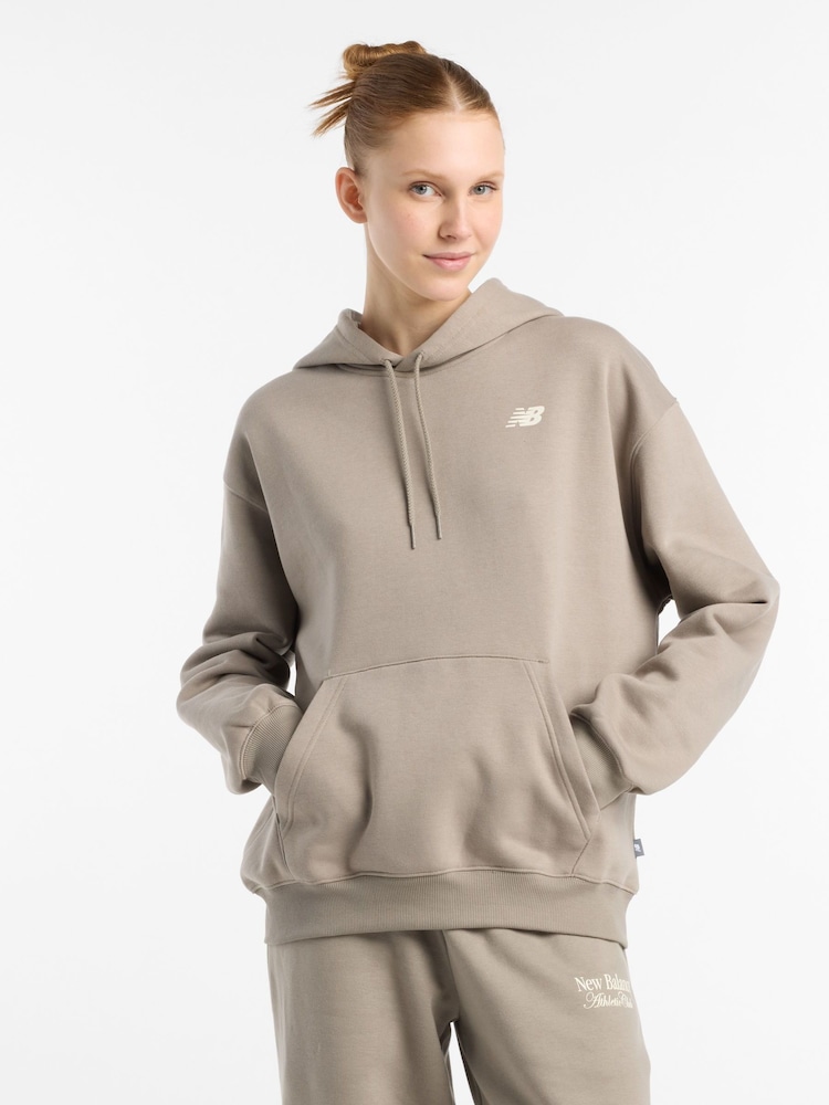 New Balance Brown Womens Linear Hertiage Athletics Club Hoodie - Image 1 of 13 New Balance Brown Womens Linear Hertiage Athletics Club Hoodie - Image 1 of 13