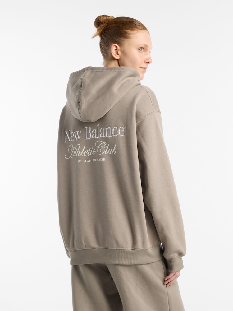 New Balance Brown Womens Linear Hertiage Athletics Club Hoodie - Image 2 of 13 New Balance Brown Womens Linear Hertiage Athletics Club Hoodie - Image 2 of 13