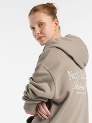 New Balance Brown Womens Linear Hertiage Athletics Club Hoodie - Image 4 of 13