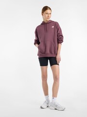 New Balance Plum Purple Womens Linear Hertiage Athletics Club Hoodie - Image 3 of 12