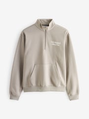 New Balance Khaki Green Womens Linear Heritage Grpahic 1/2 Zip Top - Image 1 of 1