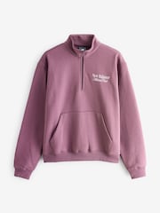 New Balance Plum Purple Womens Linear Heritage Grpahic 1/2 Zip Top - Image 1 of 1