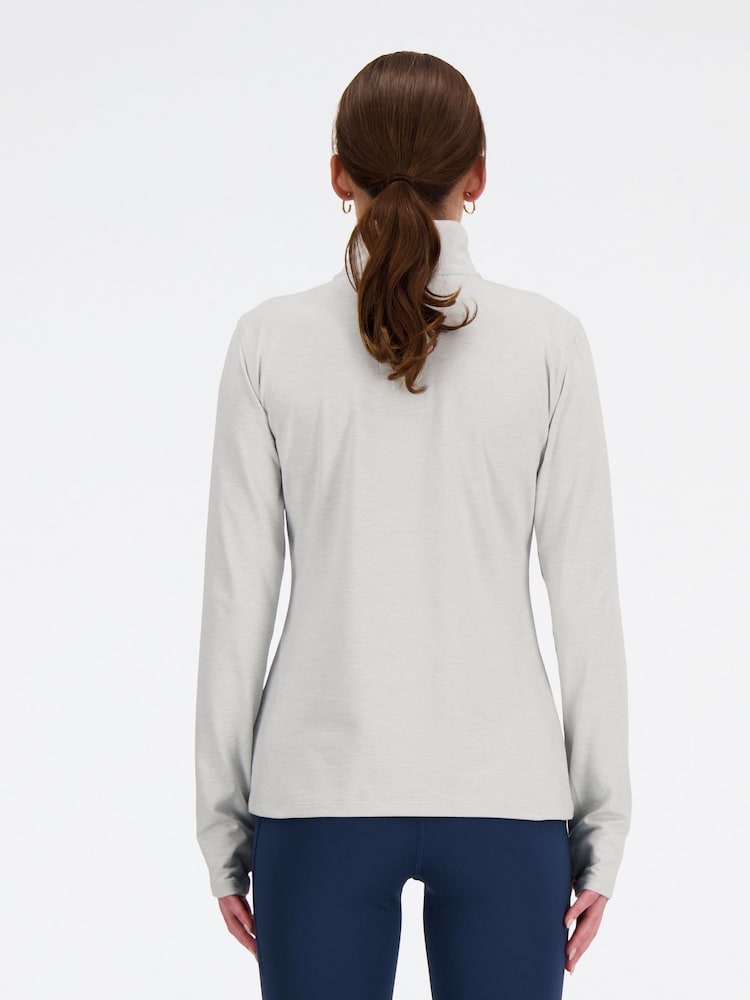 New Balance Grey Womens Essentials Quarter Zip Top - Image 2 of 7