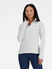 New Balance Grey Womens Essentials Quarter Zip Top - Image 4 of 7