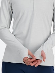 New Balance Grey Womens Essentials Quarter Zip Top - Image 6 of 7
