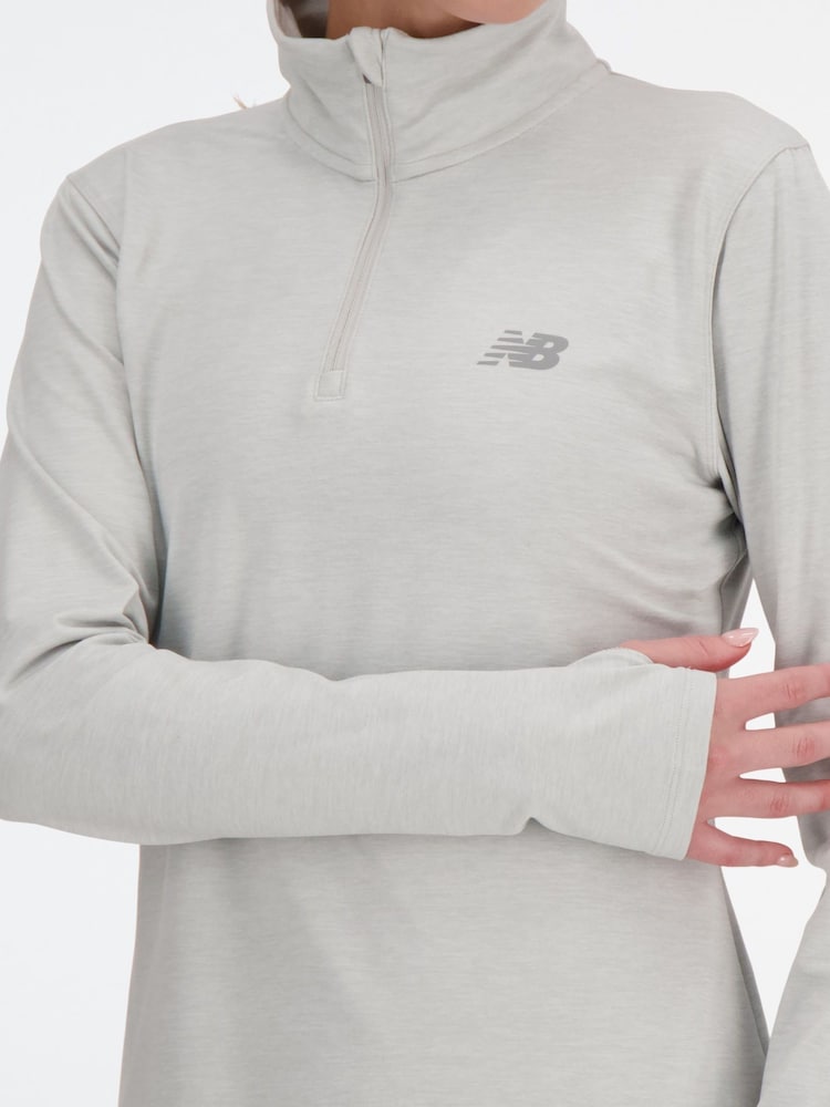 New Balance Grey Womens Essentials Quarter Zip Top - Image 7 of 7 New Balance Grey Womens Essentials Quarter Zip Top - Image 7 of 7