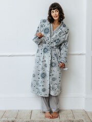 Chelsea Peers Blue Fleece Burnout Celestial Sky Dressing Gown - Image 1 of 5