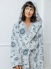 Chelsea Peers Blue Fleece Burnout Celestial Sky Dressing Gown - Image 2 of 5