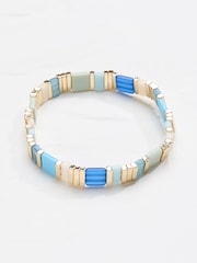 FatFace Blue Beaded Stretch Bracelet - Image 1 of 2