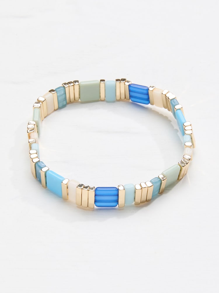 FatFace Blue Beaded Stretch Bracelet - Image 1 of 2