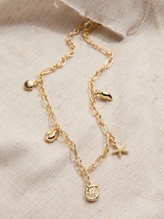 FatFace Gold Tone Shell Charm Necklace - Image 4 of 4