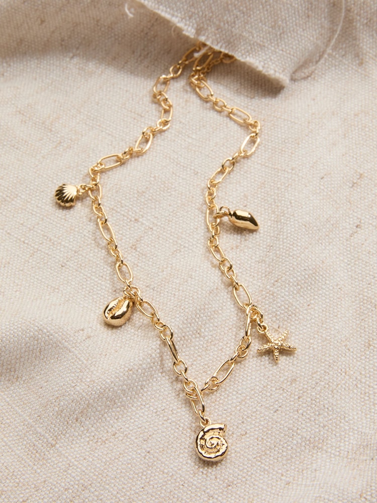 FatFace Gold Tone Shell Charm Necklace - Image 4 of 4 FatFace Gold Tone Shell Charm Necklace - Image 4 of 4