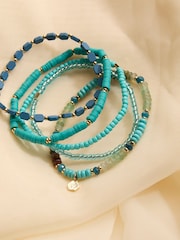FatFace Beaded Stretch Bracelet Stack - Bild 2 von 2