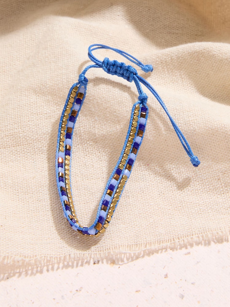 FatFace Blue Woven Bracelet - Image 2 of 2 FatFace Blue Woven Bracelet - Image 2 of 2