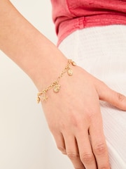 FatFace Gold Tone Shell Charm Bracelet - Image 2 of 4
