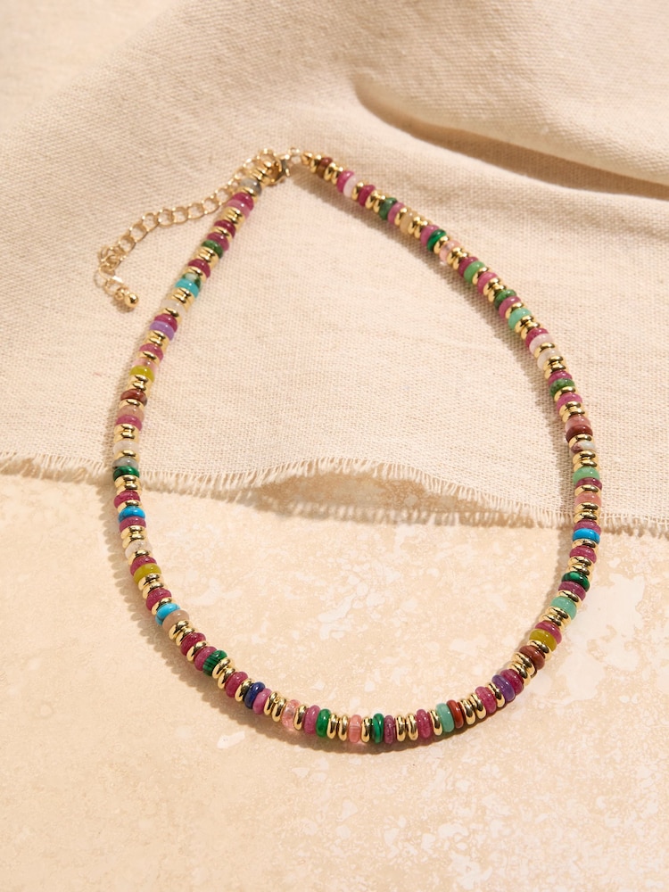 FatFace Multi Bright Beaded Necklace - Image 2 of 2 FatFace Multi Bright Beaded Necklace - Image 2 of 2