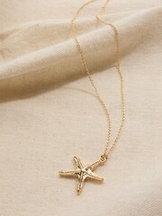 FatFace Gold Tone Starfish Pendant Necklace - Image 4 of 4