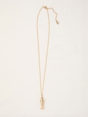 FatFace Gold Tone Fish Pendant Neckace - Image 1 of 3