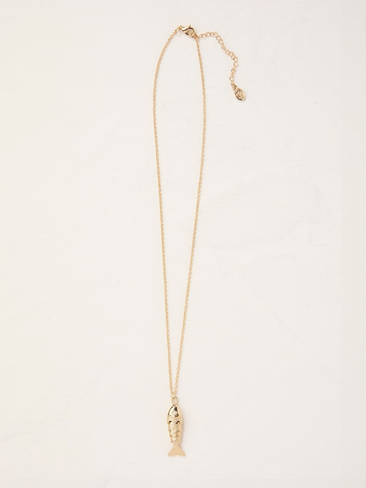 FatFace Gold Tone Fish Pendant Neckace - Image 1 of 3