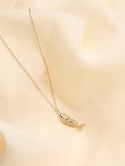 FatFace Gold Tone Fish Pendant Neckace - Image 2 of 3