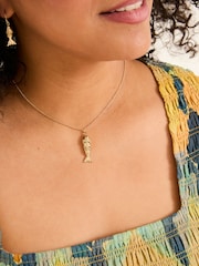 FatFace Gold Tone Fish Pendant Neckace - Image 3 of 3