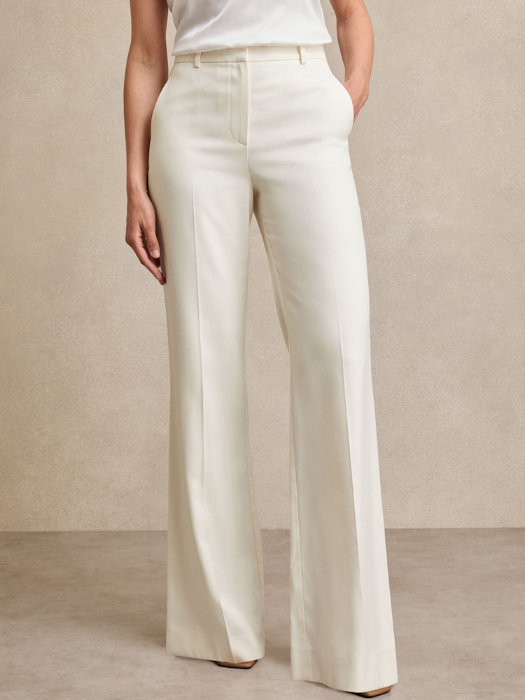 Buy Reiss Cream Millie Petite Wide-Leg Tailored Trousers from Next USA Buy Reiss Cream Millie Petite Wide-Leg Tailored Trousers from Next USA