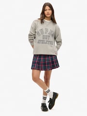 Superdry Blue Vintage Check Pleated Mini Skirt - Image 3 of 5