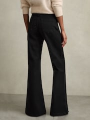 Reiss Black Bonnie Petite Mid Rise Flared Jeans - Image 5 of 7