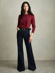 Rot - Reiss Wendy Fine-Knit Crew-Neck Jumper With Cashmere - Bild 1 von 7