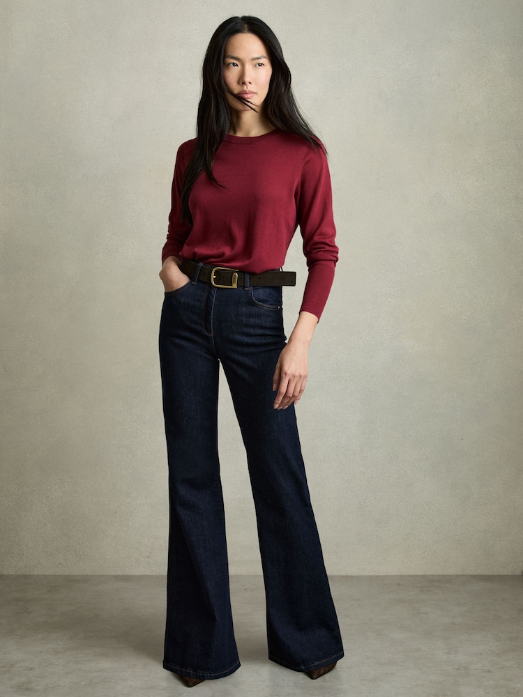 Rot - Reiss Wendy Fine-Knit Crew-Neck Jumper With Cashmere - Bild 1 von 7