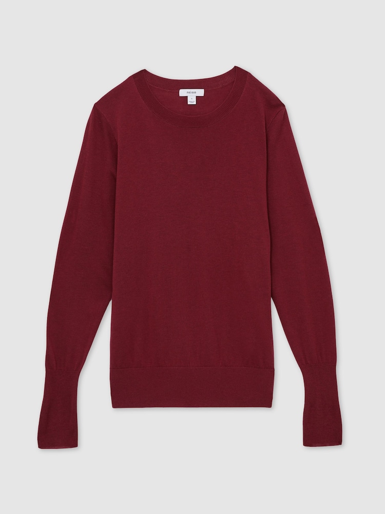 Rot - Reiss Wendy Fine-Knit Crew-Neck Jumper With Cashmere - Bild 2 von 7
