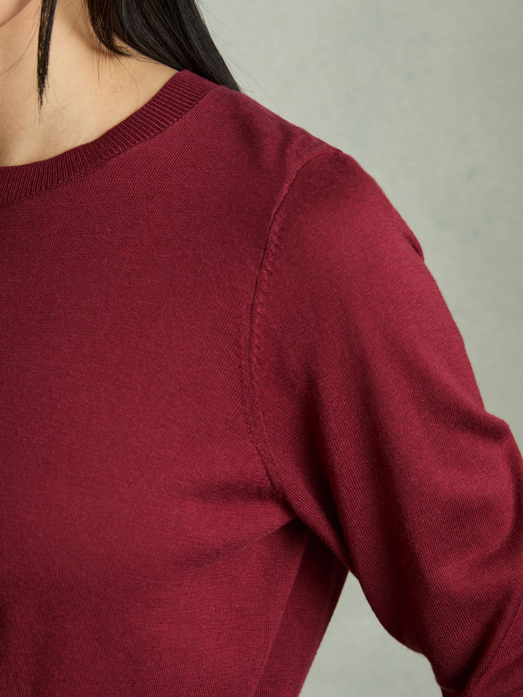 Buy Reiss Red Wendy Fine-Knit Crew-Neck Jumper With Cashmere from