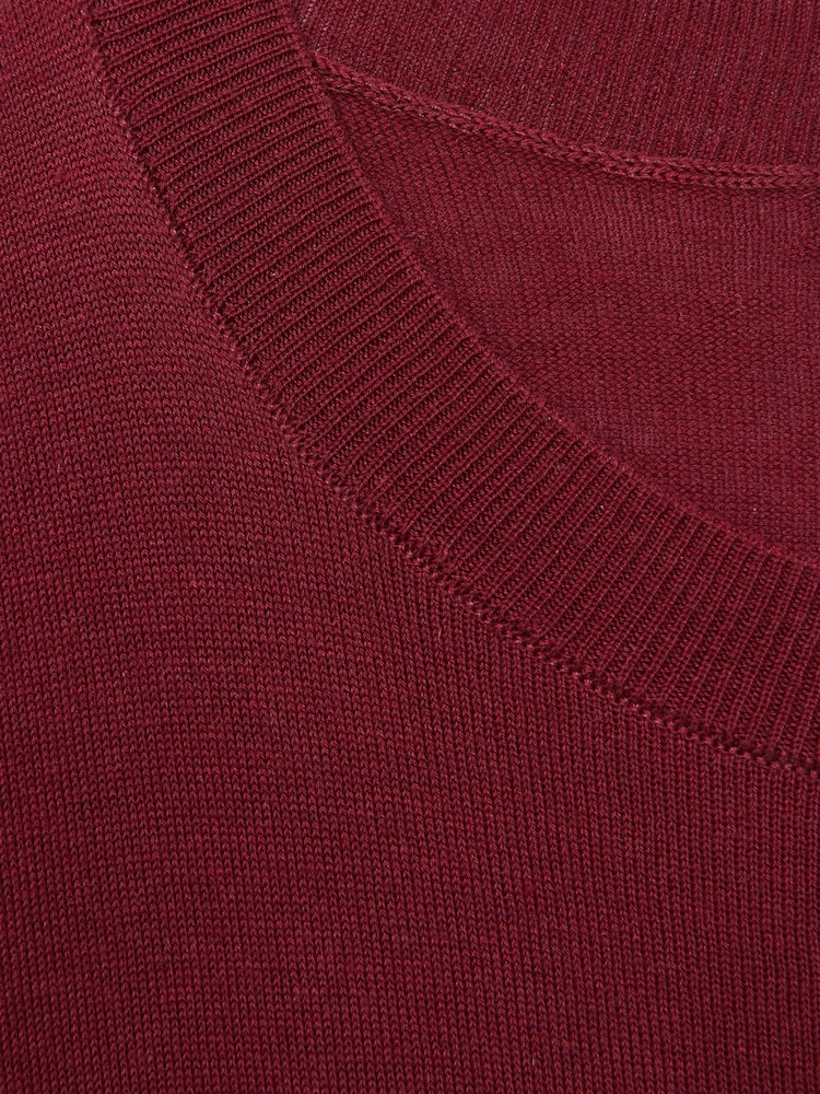 Rot - Reiss Wendy Fine-Knit Crew-Neck Jumper With Cashmere - Bild 7 von 7