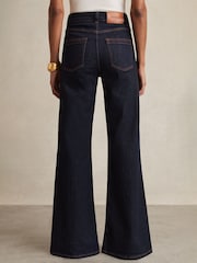 Reiss Dark Blue Bonnie Mid Rise Flared Jeans - Image 5 of 6