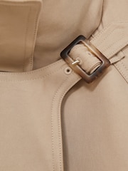 Reiss Neutral August Petite Gabardine Trench Coat with Cotton - Image 7 of 8