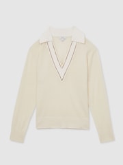 Reiss Ivory Nina Wool Collared Cricket Jumper - Image 2 of 5