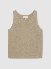 Reiss Mika Metallic-Knit Vest Top - Slika 1 iz 4