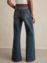 Reiss Mid Blue Bonnie Petite Mid-Rise Flared Jeans - Image 5 of 7