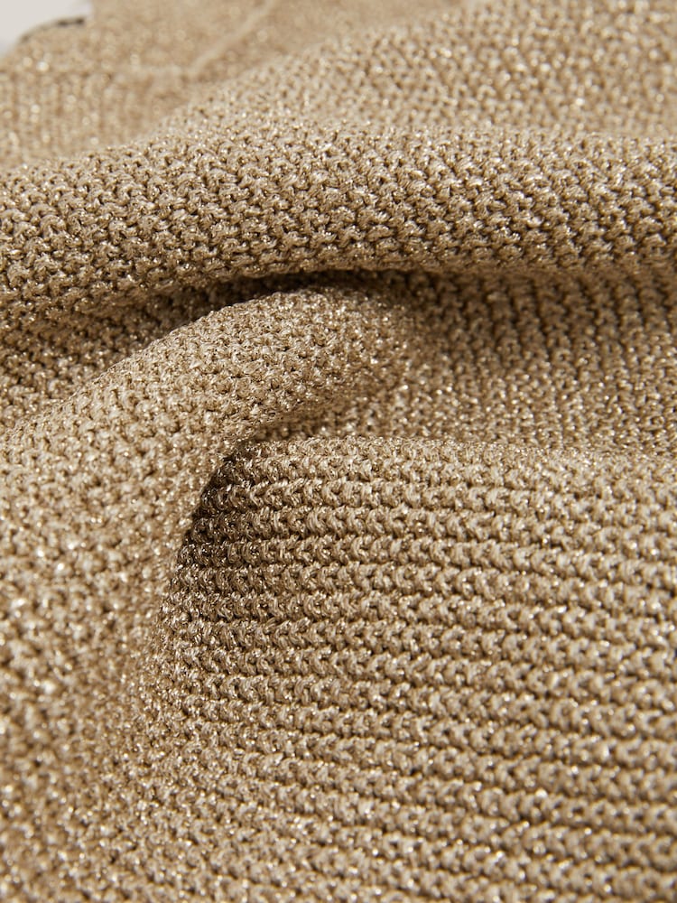 Reiss Gold Mika 9-13 yrs Metallic-Knit Vest Top - Image 4 of 4