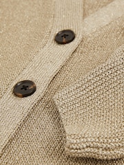 Reiss Gold Mika 9-13 yrs Metallic-Knit V-Neck Cardigan - Image 4 of 4
