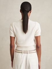 Reiss Ivory Anita Cotton And Wool Crew-Neck Top - Image 4 of 5