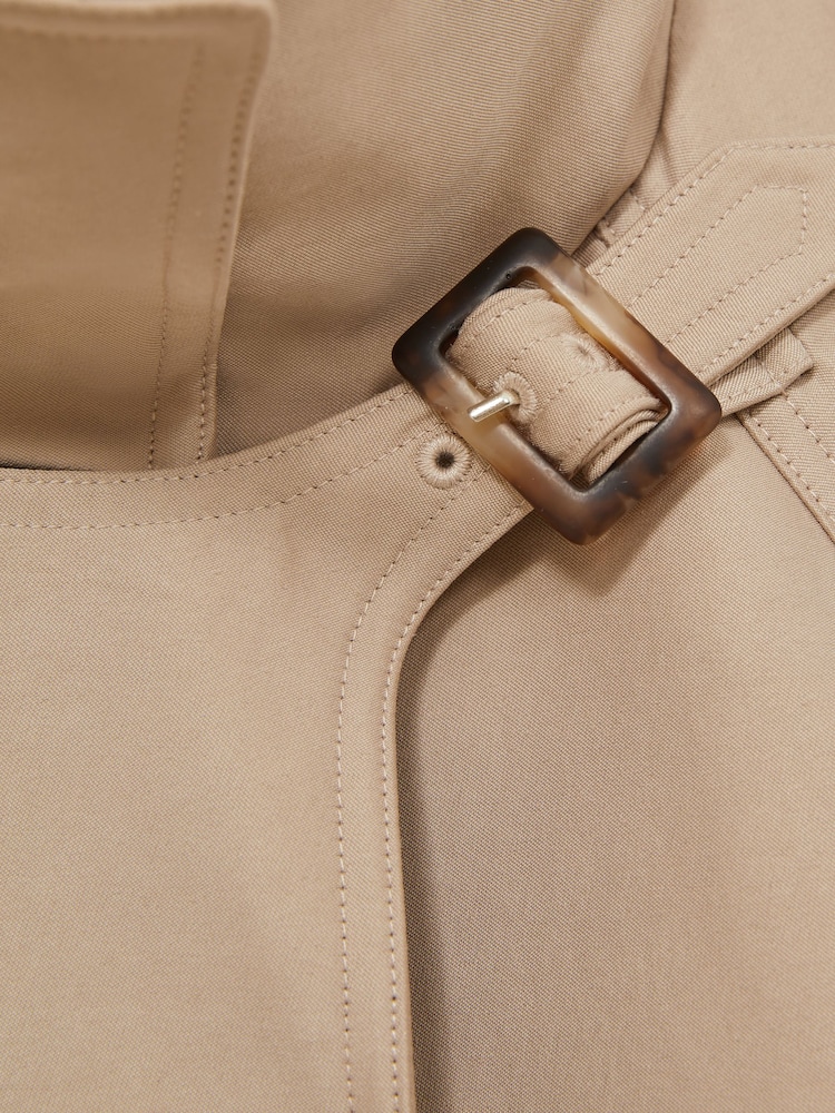 Reiss Neutral August Gabardine Trench Coat with Cotton - Image 6 of 6