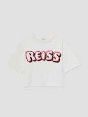 Reiss Pink Print Sandra 9-13 yrs Cotton-Jersey Logo T-Shirt - Image 2 of 4