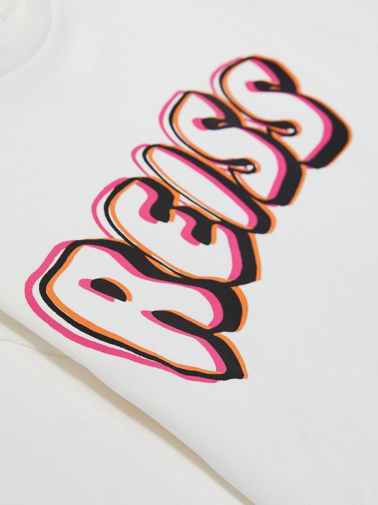 Reiss Pink Print Sandra 9-13 yrs Cotton-Jersey Logo T-Shirt - Image 4 of 4