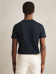 marine - Reiss Bless Cotton-Jersey Crew-Neck T-Shirts 3 Pack - Image 4 de 6
