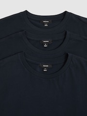 marine - Reiss Bless Cotton-Jersey Crew-Neck T-Shirts 3 Pack - Image 6 de 6