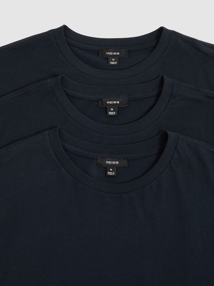 Reiss Navy Bless 3 Pack Cotton-Jersey Crew-Neck T-shirts 3 Pack - Image 6 of 6 Reiss Navy Bless 3 Pack Cotton-Jersey Crew-Neck T-shirts 3 Pack - Image 6 of 6