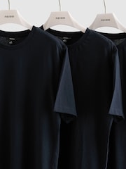 Reiss Navy Bless 3 Pack Cotton Crew-Neck Tailored-Fit T-Shirts 3-Pack - Image 9 of 9
