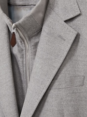 Reiss Grey Patch Regular-Fit Single-Breasted Blazer With Gilet Insert - Image 9 of 9