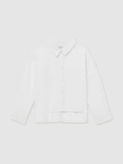 Reiss White Kiari 13-14 yrs Cotton-Poplin Button-Down Shirt - Image 1 of 4
